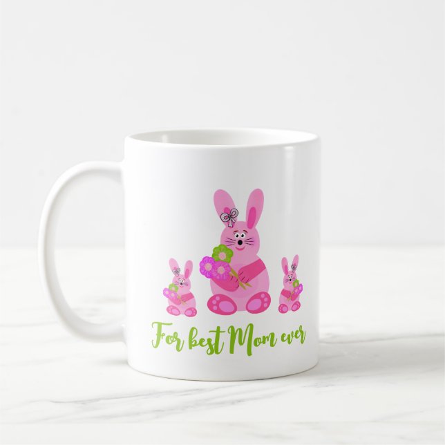 Mug Bunnies avec fleurs (Gauche)