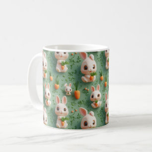 Mug Bunnies et carottes Fluffy 3D Motif sans fil