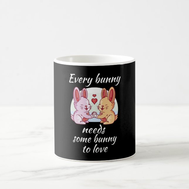 Mug Bunny Couple Amour Coeur Pâques Amateurs (Centre)