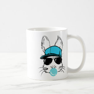 Mug Bunny Face Avec Sungles Casquettes Bubble Gum Jour