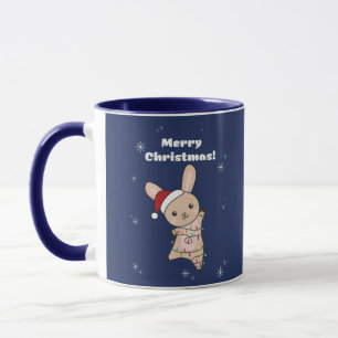 Mug Bunny Joyeux Noël Animaux d'hiver Lapins Café