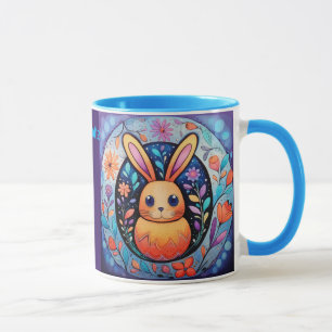 Mug Bunny Pâques Ajouter un nom Cute Cadeau Café