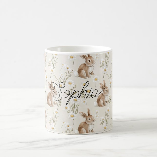 Mug Bunny Rabbits Daisy Flowers (Centre)