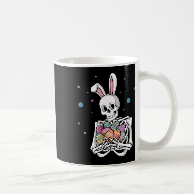 Mug Bunny Skeleton Holding Easter Eggs Funny Easter Da (Droite)