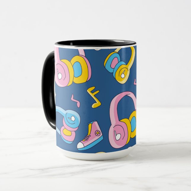 Mug Bunter Musikmix en rosa, blau, gelée (Devant gauche)