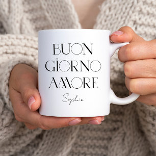 Mug Buongiorno Amore   Texte moderne italien chic