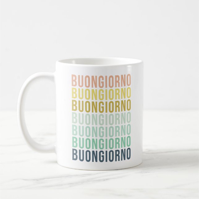 Mug Buongiorno Italien Bonjour Typographie Mignonne Co (Gauche)