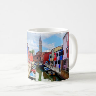 Mug Burano, Italie Maisons colorées italiennes & Canal
