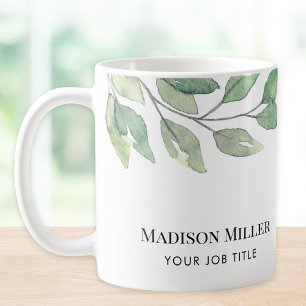 Mug Bureau à la verdure aquarelle