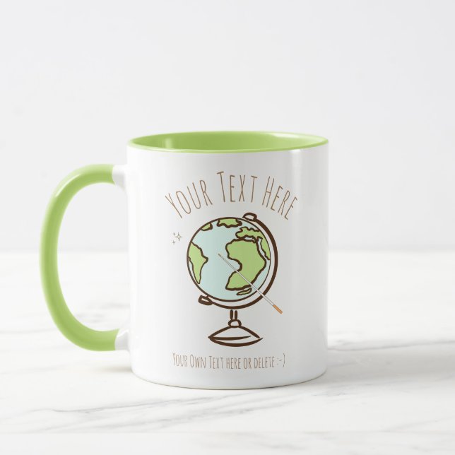 Mug Bureau Globe. Professeur de géographie. Modèle cad (Gauche)