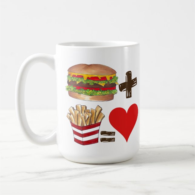 Mug Burger d'appariement de nourriture classique + Fri (Gauche)