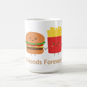 Mug Burger et frites mignons, amis pour toujours