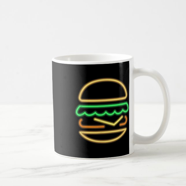 Mug Burger Neon - Style D'Un Clic 80s Retro Neon Signa (Droite)