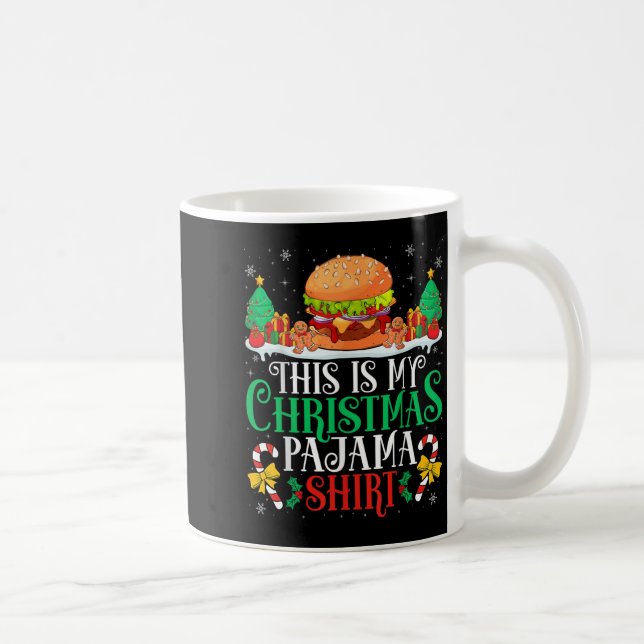 Mug Burger Noël Pyjama Chemise Burger Lover Xmas Pa (Droite)