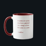 Mug Burgundy Custom Quote Saying<br><div class="desc">Add your favorite saying or quote to this custom mug,  with your quote printed on two sides. Makes a great gift for friends,  family,  employees and teams.</div>