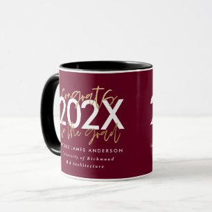 Mug burgundy et or écriture moderne design gran