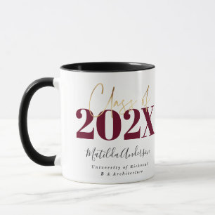 Mug Burgundy or graduation élégant script moderne