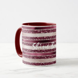Mug Burgundy Rouge Rose Rose Gold Parties scintillant
