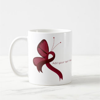 Mug Burgundy Sensibilisation Ruban Papillon de café Mu