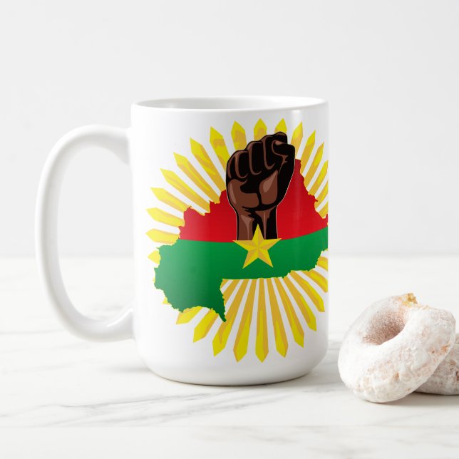 Mug Burkina Faso Carte, drapeau et première révolution (Avec donut)