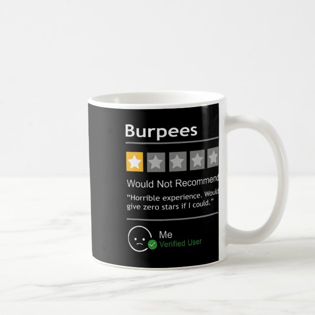 Mug Burpees ne recommanderaient pas cadeau drôle pour  (Droite)