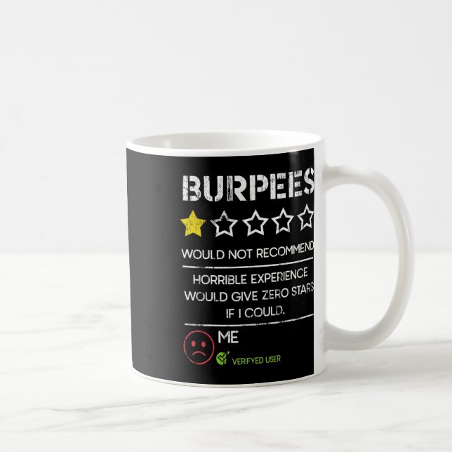 Mug Burpees Ne Recommanderaient Pas Zéro Étoile Drôle  (Droite)