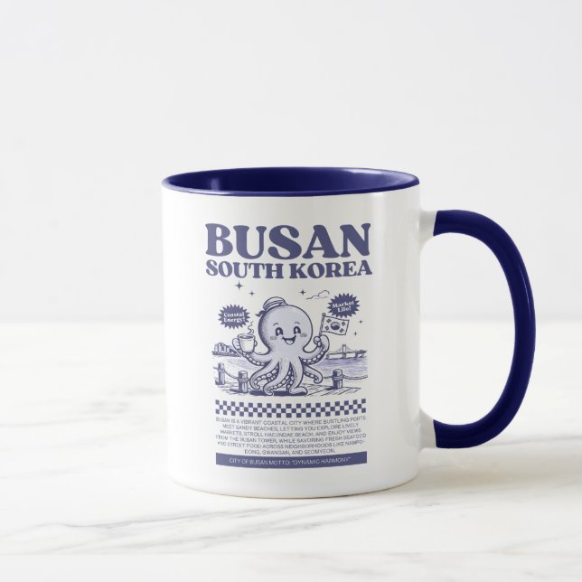 Mug Busan South Korea Retro City  (Droite)