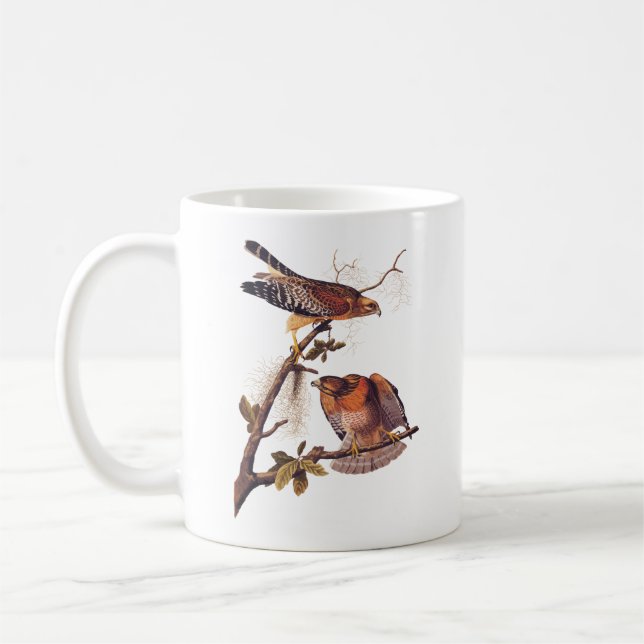 Mug Buse à épaulettes roux Audubon Oiseau de proie (Gauche)
