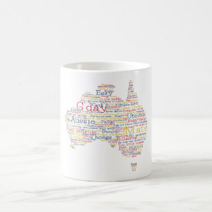 Mug Bushfire Special Edition Aussie Slang Map