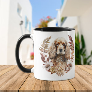 Mug Buster American Cocker Spaniel Dog Autumn Wreath