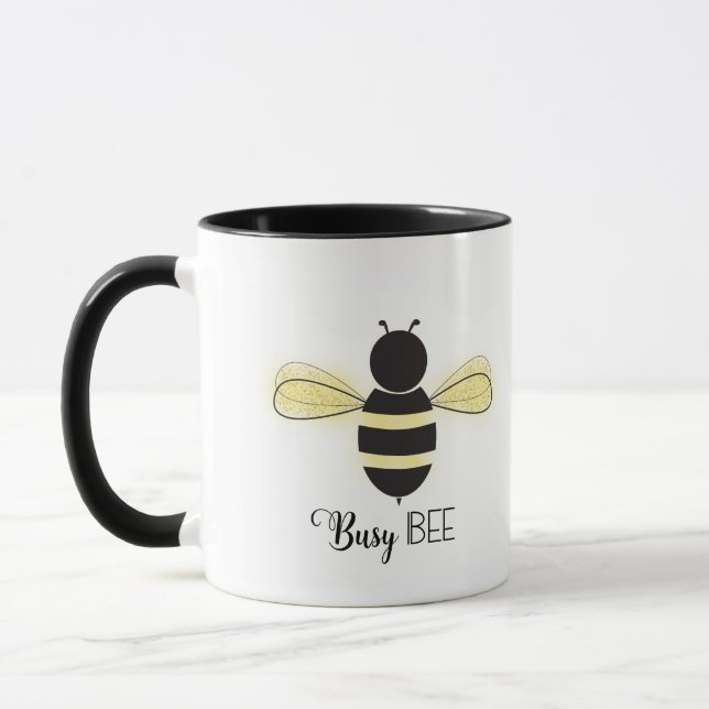 Mug Busy Bee Buzz Illustration Fantaisiste Bureau de T (Gauche)