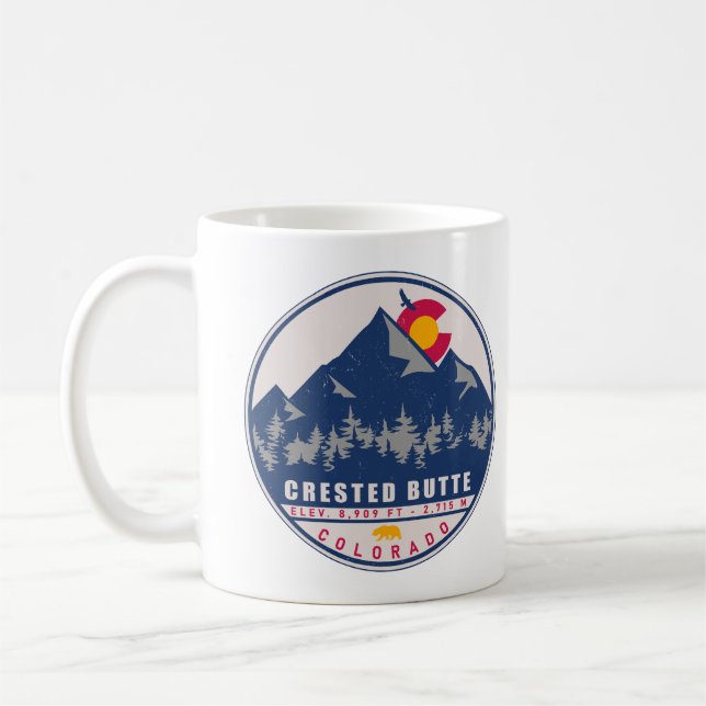 Mug Butte de Crête Colorado Retro Sunset Souvenirs (Gauche)