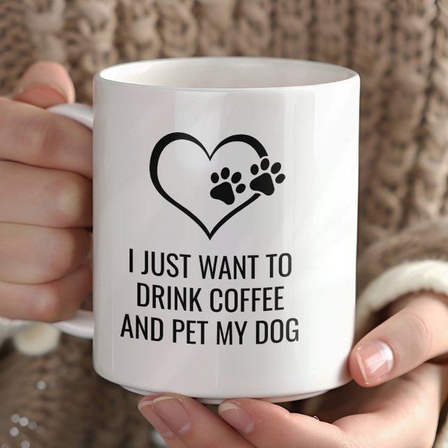 Mug Buvez amusant café et animal de compagnie Mon chie (Créateur téléchargé)