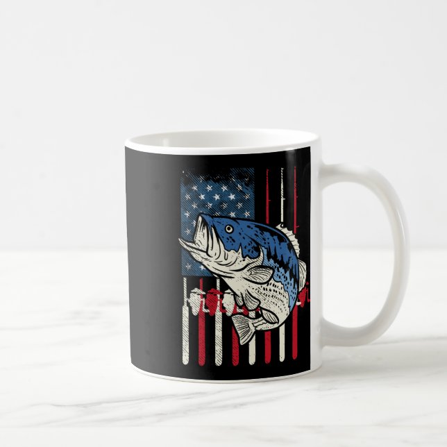 Mug Byss Fish Us Drapeau Américain Pêche Poisson Patri (Droite)