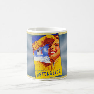 Mug c1950 AUSTRIA TRAVEL POSTER MCM 