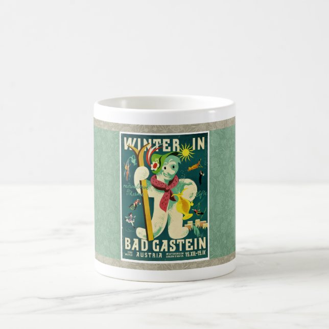 Mug c1950 AUTRICHE / BAD GASTEIN AFFICHE DE VOYAGE MCM (Centre)