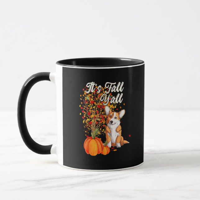 Mug C’est automne Y’all Leaf Fall Tree Bonjour Automne (Gauche)