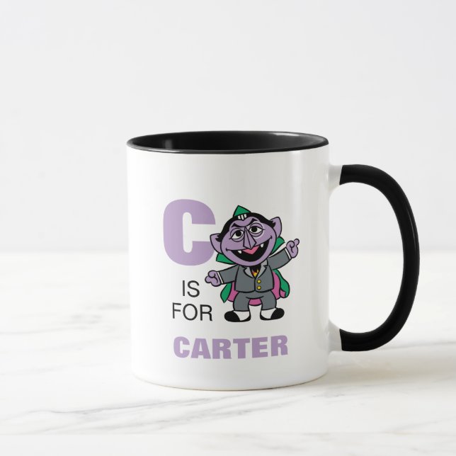 Mug C est pour le Comte von Count | Ajoutez votre nom (Droite)