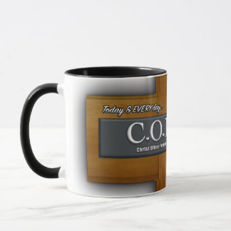 Mug C.O.F.F.E.E. Acronyme chrétien de coeur d'art de