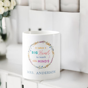 Mug "Ça prend un grand coeur" Floral, cadeau pour les