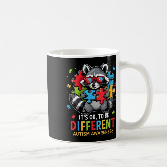 Mug Ça va d'être différent Autisme Raccoon Autisme Aw (Droite)