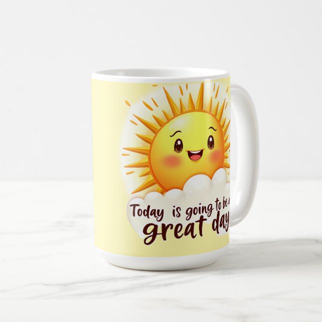 Mug Ça va être une super journée (Devant droit)
