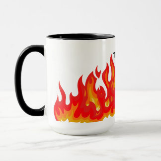 Mug "Ça va" (noir + feu et flammes)