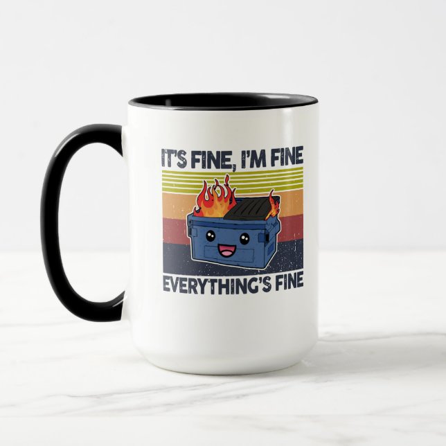 Mug Ça va, tout va bien, tout va bien, la poubelle (Gauche)