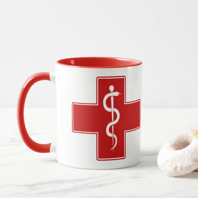 Mug Cabane de l'infirmière d'Asclepius (Avec donut)