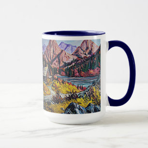 Mug Cabine par la peinture à l'huile du lac