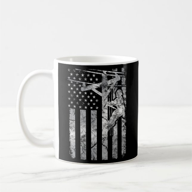 Mug Câble électrique Patriotique en détresse (Gauche)