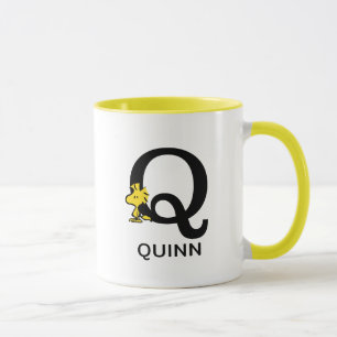 Mug cacahuètes   Bois Nom et monogramme Q