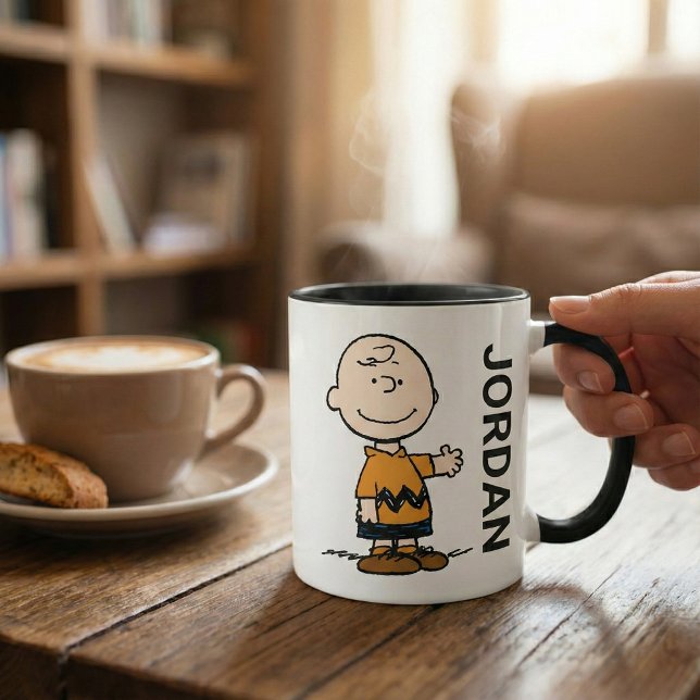 Mug cacahuètes | Charlie Brown | Ajouter Votre Nom (Créateur téléchargé)