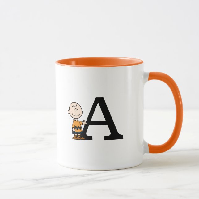 Mug cacahuètes | Charlie Brown Monogramme A (Droite)